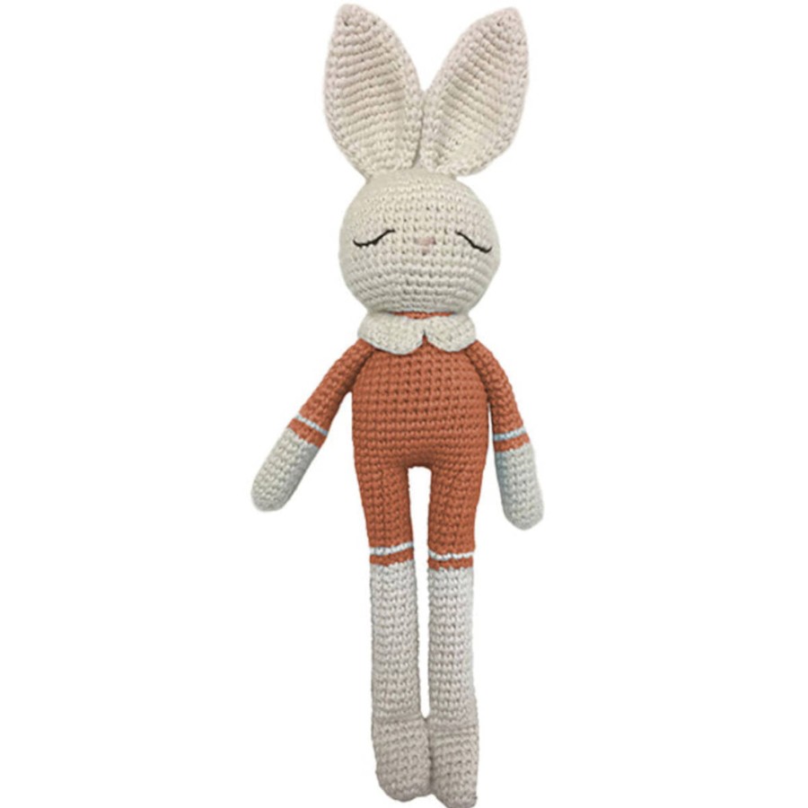 Doll Play Patti Olso Plush Animals & Dolls | Patti Oslo Organic Crochet Doll, Bunny, Terracotta