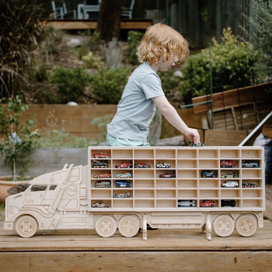 Pretend Play My Sweet Muffin Cars & Trains | Toy Car Storage Wooden Truck