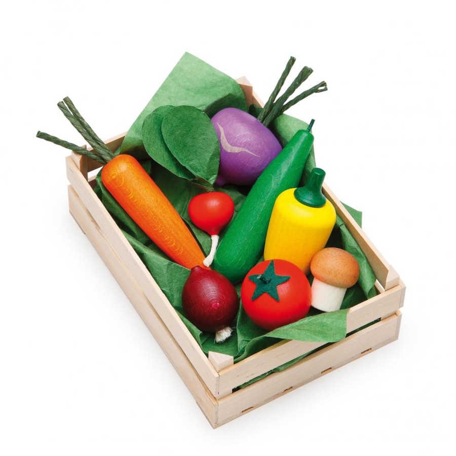 Pretend Play Erzi Pretend Food, Kitchen & Store | Erzi Woodenpretend Food Set, Assorted Vegetables, Made In Germany