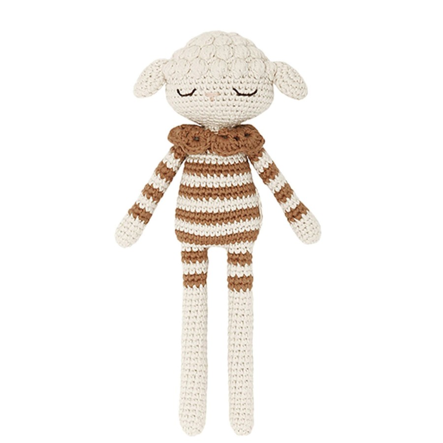 Doll Play Patti Olso Plush Animals & Dolls | Patti Oslo Organic Crochet Doll, Lea Lamb, Caramel