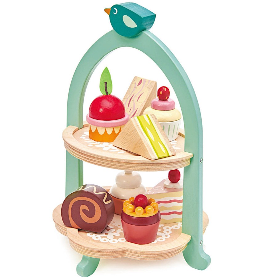 Pretend Play Tender Leaf Toys Pretend Food, Kitchen & Store | Tender Leaf Toys Birdie Afternoon Tea Stand