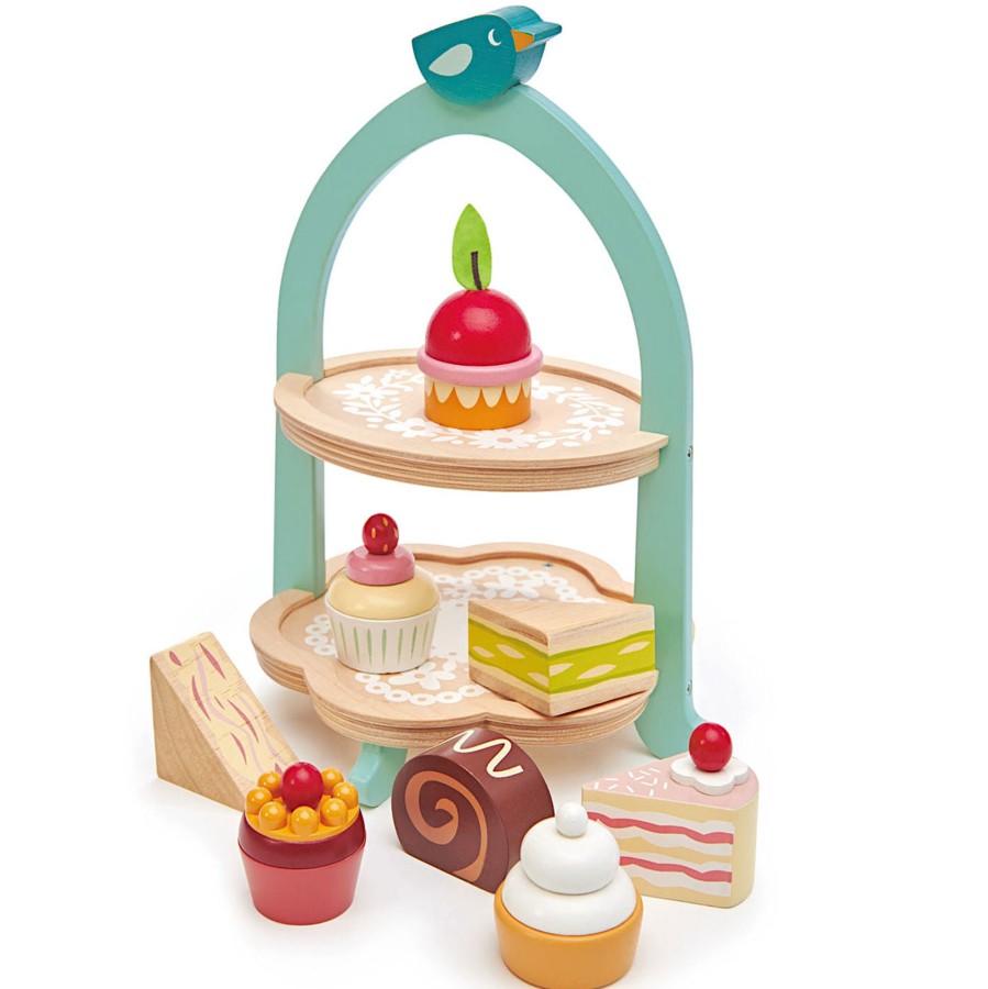 Pretend Play Tender Leaf Toys Pretend Food, Kitchen & Store | Tender Leaf Toys Birdie Afternoon Tea Stand