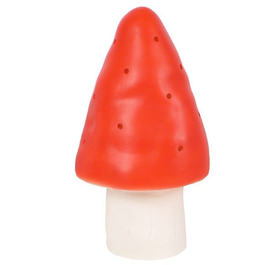 Room Decor Egmont Lights & Clocks | Egmont Heico Small Mushroom Led Lamp, Red