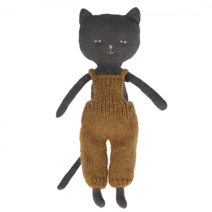 Doll Play Maileg Maileg Dolls | Maileg Chatons Kitten In Knitted Overall, Black