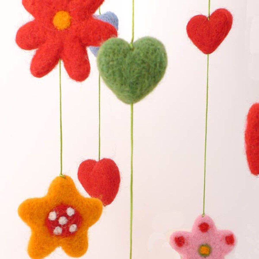 Room Decor Klippan Mobiles | Wool Felt Hearts Mobile