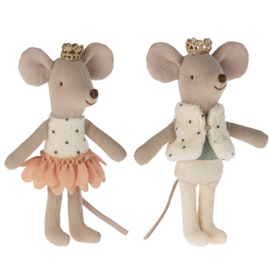 Doll Play Maileg Maileg Dolls | Maileg Royal Twin Little Sister And Brother Mouse In Box, New