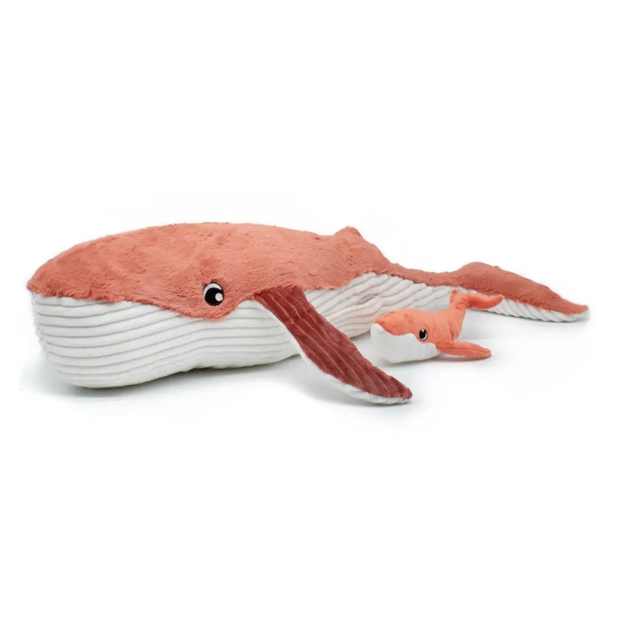 Doll Play Les Déglingos Plush Animals & Dolls | Les Deglingos Les Ptipotos, Giant Whale Mum & Baby, Terracotta