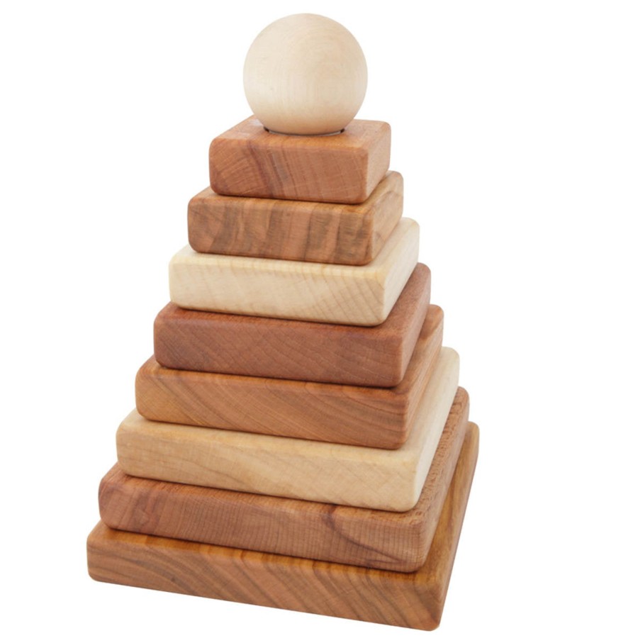 Creative Play Wooden Story Blocks, Puzzles & Games | Wooden Story Natural Pyramid Stacker