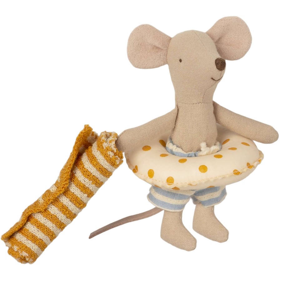 Doll Play Maileg Maileg Dolls | Maileg Little Brother Mouse In Cabin De Plage