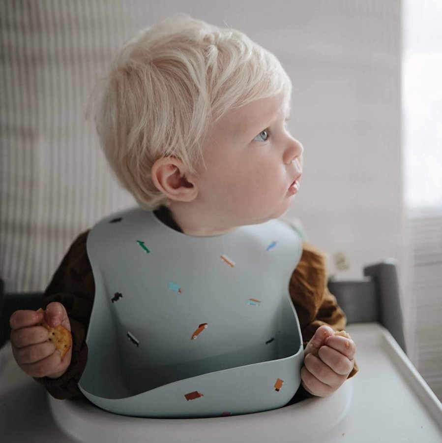 Baby Mushie | Mushie Silicon Baby Bib, Retro Cars