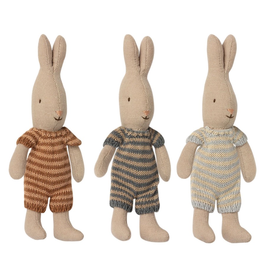 Doll Play Maileg Maileg Dolls | Maileg Micro Rabbit In Sweater Romper