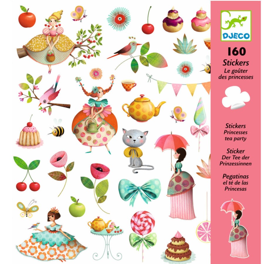 Creative Play Djeco Arts & Crafts | Djeco 160 Stickers, Princess Tea Party