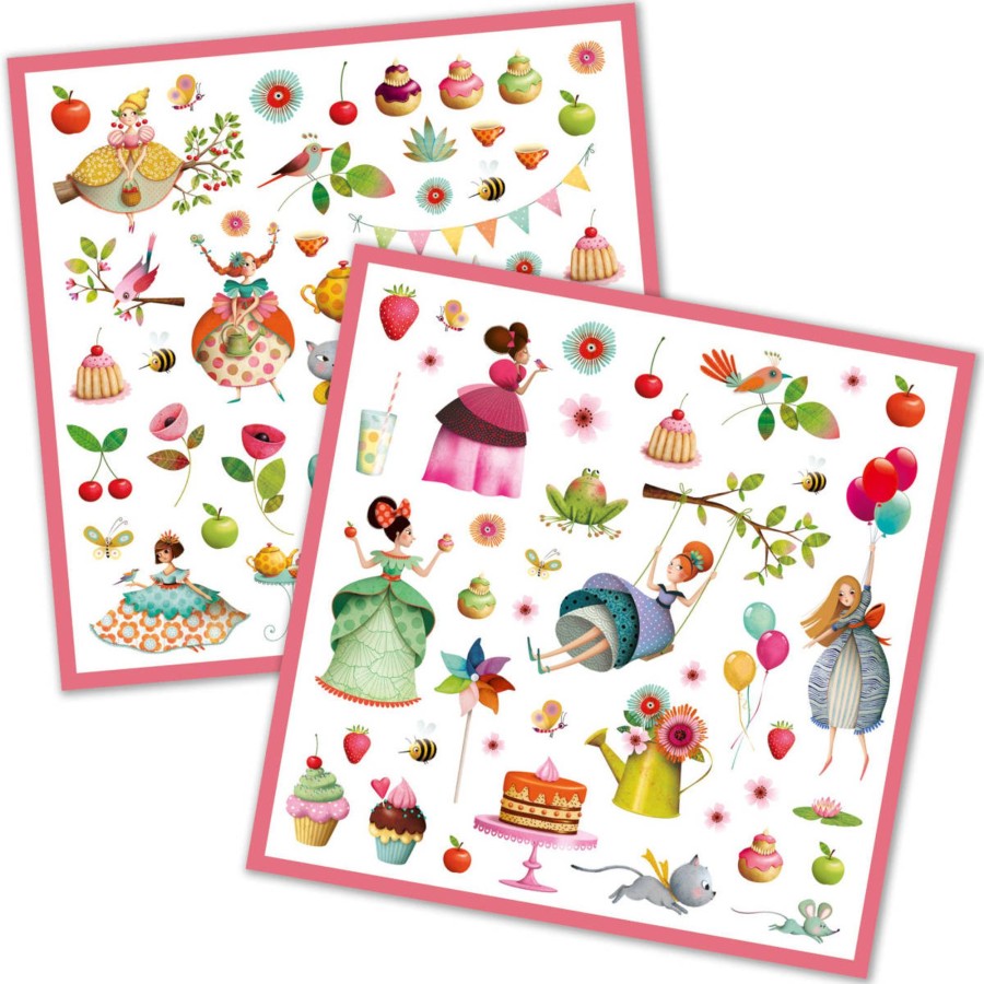 Creative Play Djeco Arts & Crafts | Djeco 160 Stickers, Princess Tea Party