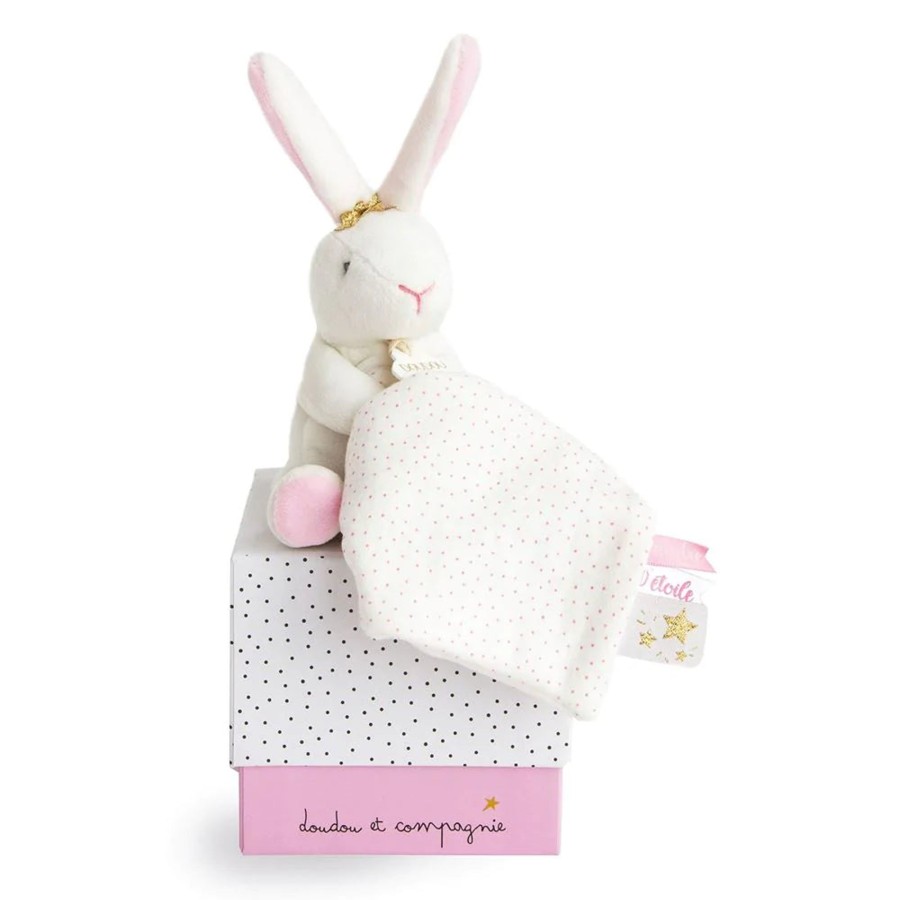 Baby Doudou et Compagnie | Doudou Et Compagnie Pink Plush Bunny With Doudou Blanket