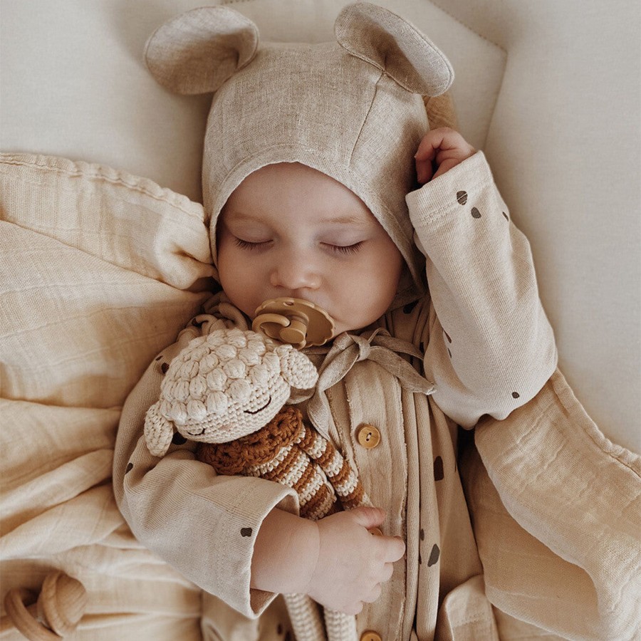 Baby Patti Olso | Patti Oslo Organic Crochet Doll, Lea Lamb, Caramel