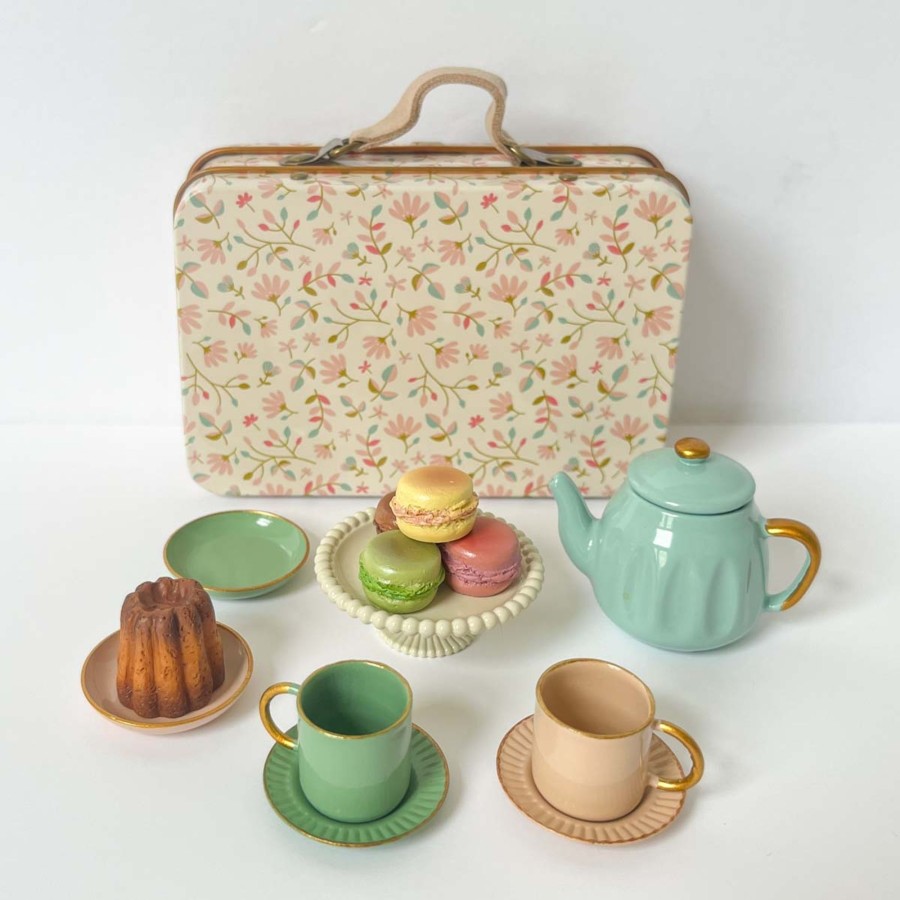 Doll Play Maileg Doll Houses & Accessories | Maileg Tea Set In Suitcase For Mouse Dolls, Merle