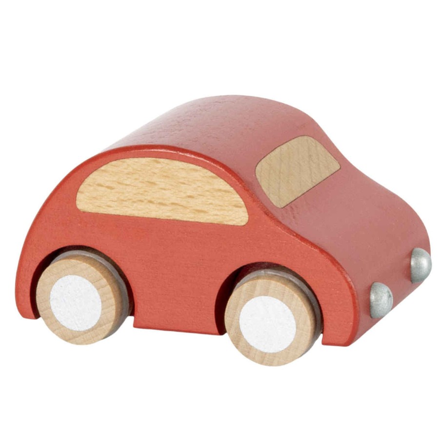 Pretend Play Maileg Cars & Trains | Maileg Wooden Full Back Toy Car, Red