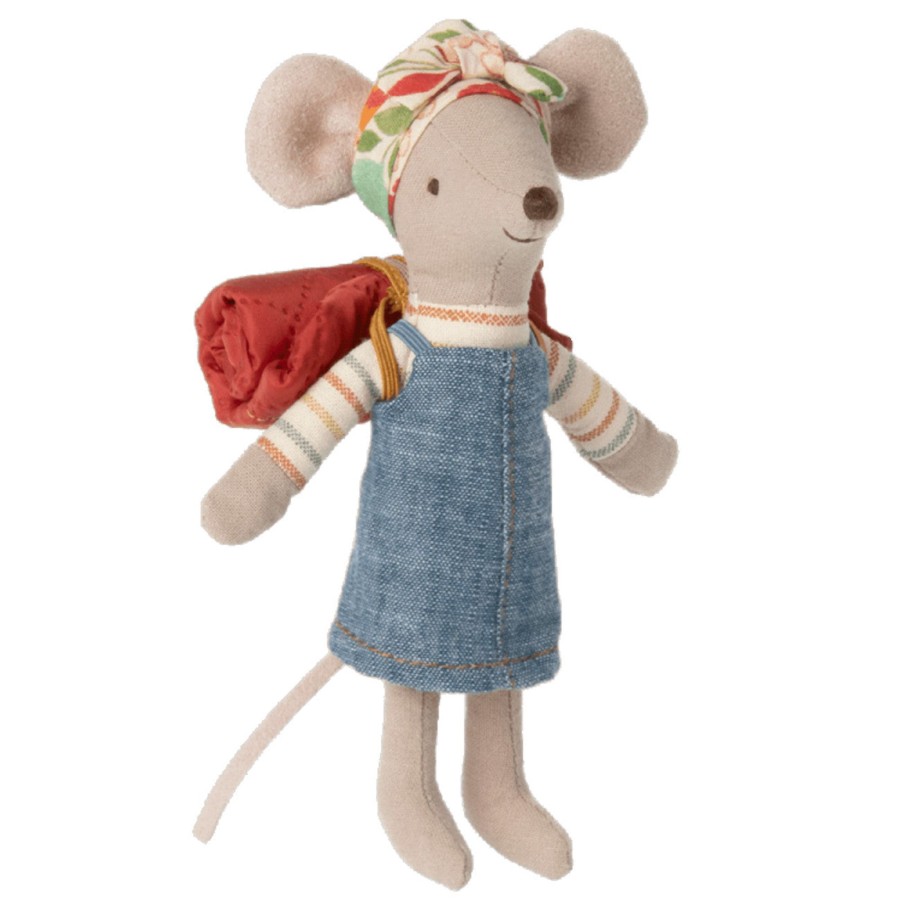 Doll Play Maileg Maileg Dolls | Maileg Big Sister Hiking Mouse With Sleeping Bag