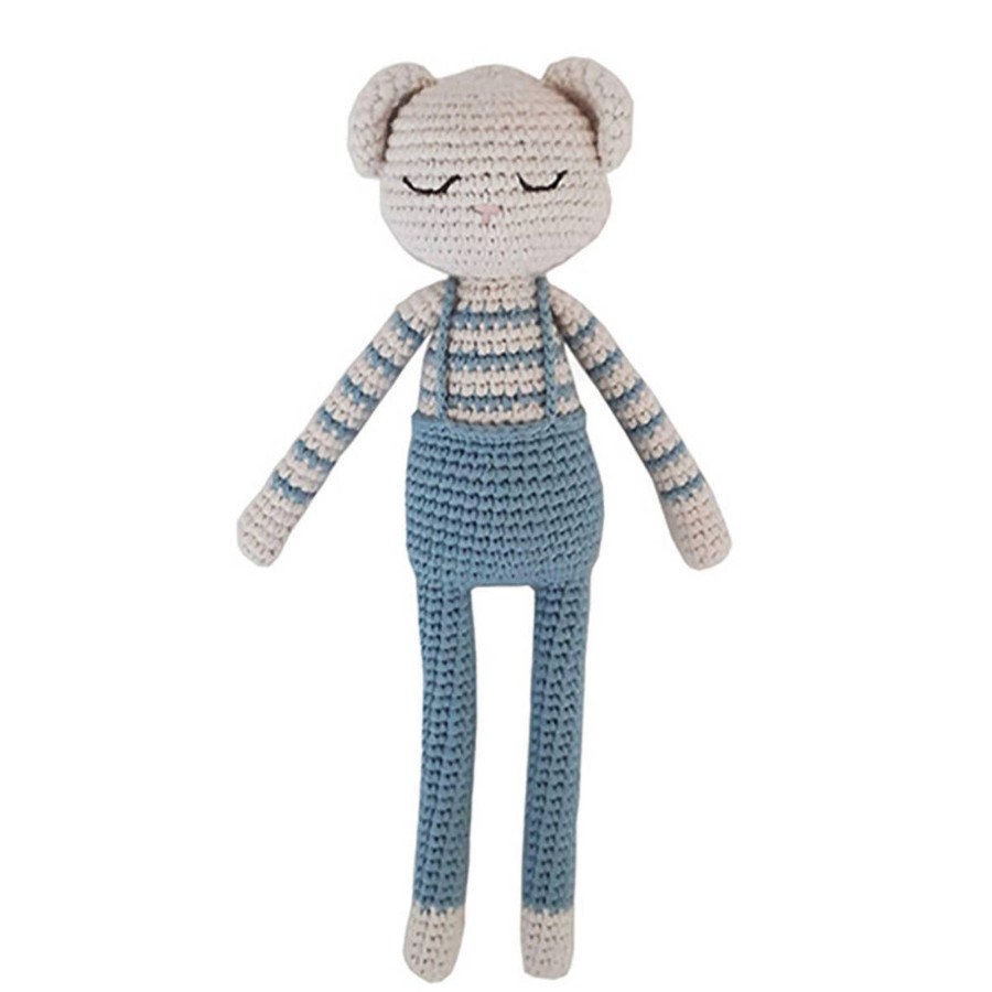 Baby Patti Olso | Patti Oslo Organic Crochet Doll, Teddy, Blue