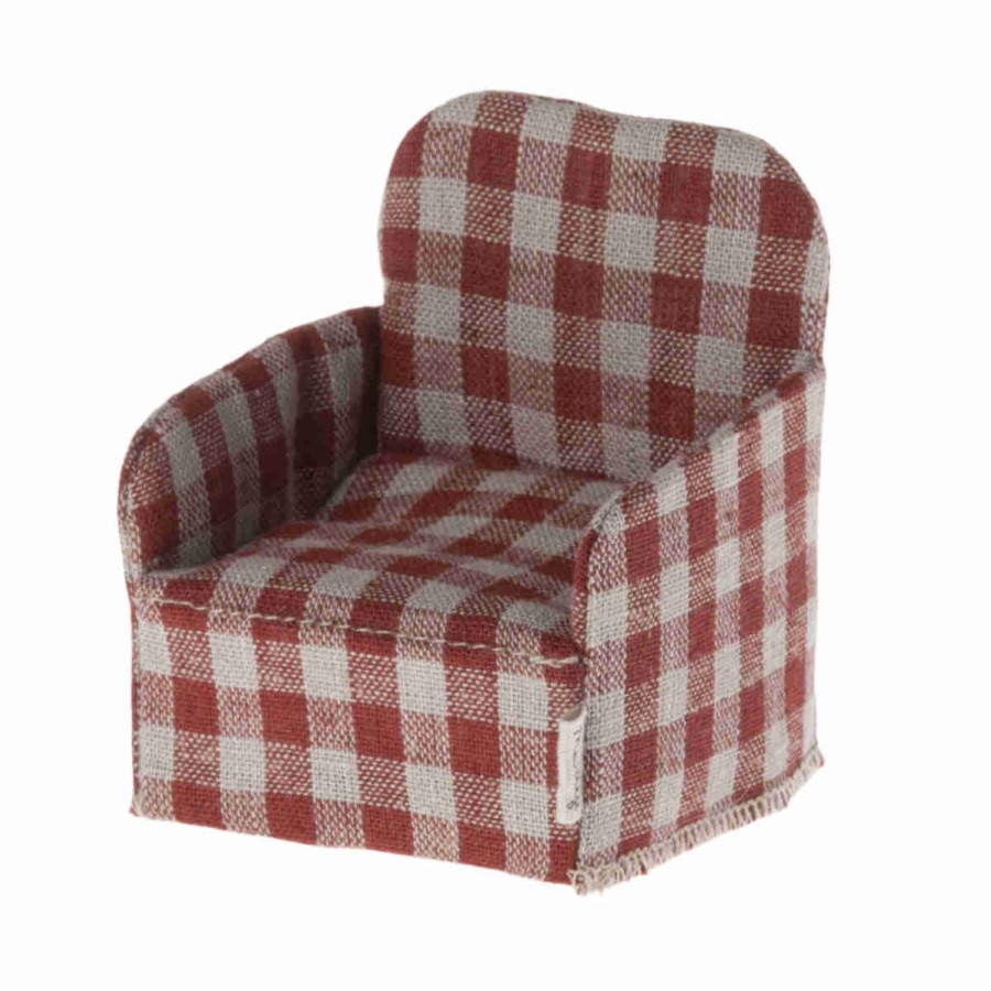 Doll Play Maileg Doll Houses & Accessories | Maileg Mouse Size Fabric Chair, Red