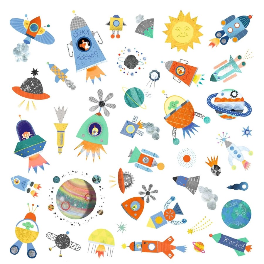 Creative Play Djeco Arts & Crafts | Djeco 160 Stickers, Interstellar