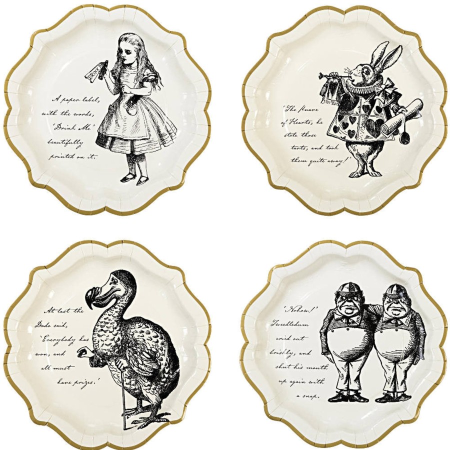 And More Talking Tables Party | Alice Tea Party Paper Plates, Medium, 8 Pack