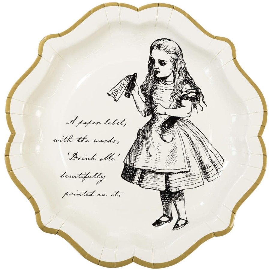 And More Talking Tables Party | Alice Tea Party Paper Plates, Medium, 8 Pack